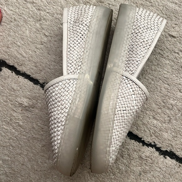 Free People Santorini Woven Slip On shoes flat white leather Sneakers 38 comfy - Picture 10 of 13